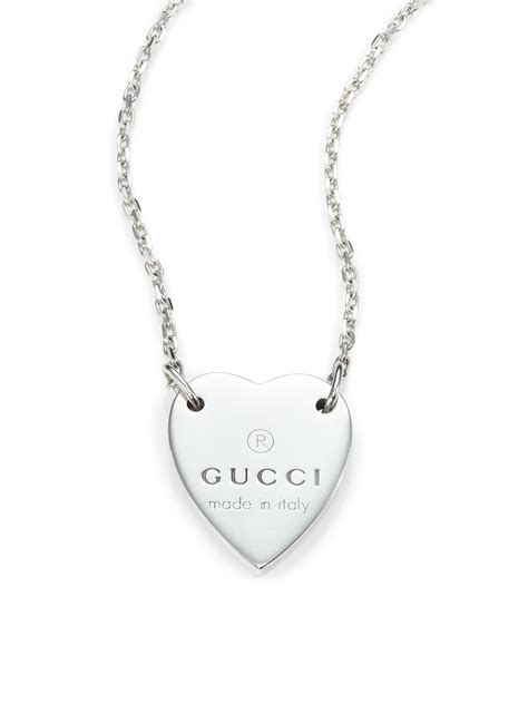 silver gucci charms|silver gucci heart necklace.